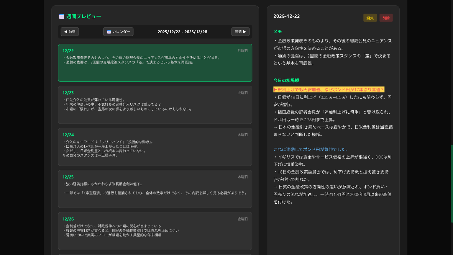 週間プレビュー